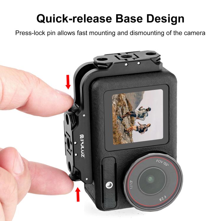 For DJI Osmo Action 5 Pro / 4 PULUZ Vertical Horizontal Shooting Quick Release Metal Magnetic L Bracket (Black) - free shipping - PMC TechLife - Order now!
