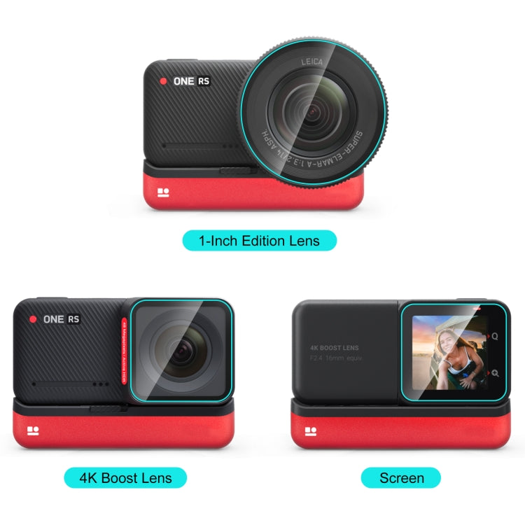 For Insta360 One RS PULUZ 3 in 1 Screen + 4K Lens + Leica Lens Tempered Glass Film(Transparent) - Protective Film & Stickers by PULUZ | Online Shopping South Africa | PMC Jewellery | Buy Now Pay Later Mobicred