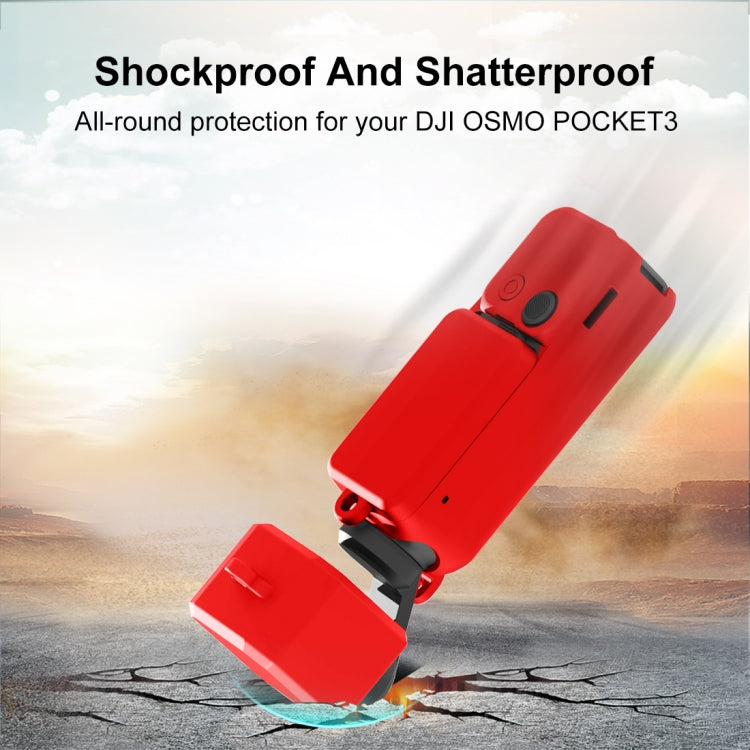 For DJI OSMO Pocket 3 PULUZ  3 in 1 Silicone Cover Case Set (Red) - Case & Bags by PULUZ | Online Shopping South Africa | PMC TechLife | Buy Now Pay Later Mobicred