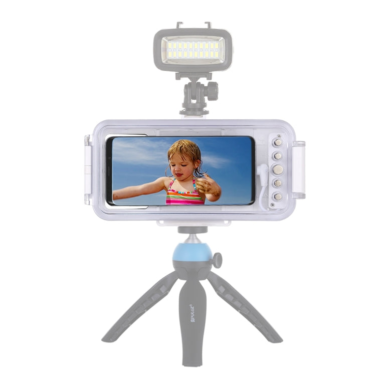 PULUZ 45m/147ft Waterproof Diving Case Photo Video Taking Underwater Housing Cover for iPhone 16 / 16 Pro / 15 / 15 Pro, Galaxy, Huawei, Xiaomi, Google Android OTG Smartphones with Type-C Port(White) - free shipping - PMC TechLife - Order now!