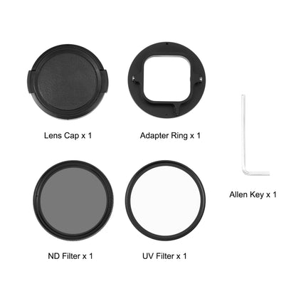 For GoPro HERO12 Black /11 Black /11 Black Mini /10 Black /9 Black PULUZ 52mm UV ND2-400 Filter with Adapter Ring(Black) - Lens Filter by PULUZ | Online Shopping South Africa | PMC Jewellery