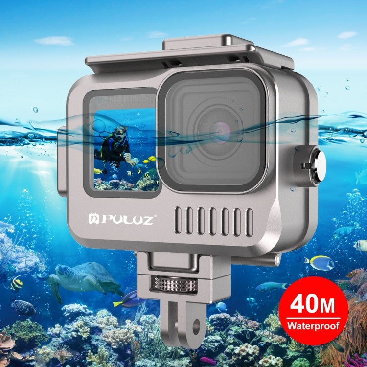 For GoPro HERO13 Black /12 Black /11 Black /10 Black /9 Black PULUZ 40m Waterproof Housing Aluminum Alloy Protective Case (Grey) - Waterproof Cases by PULUZ | Online Shopping South Africa | PMC Jewellery | Buy Now Pay Later Mobicred