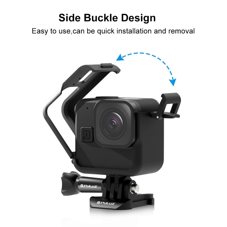 For GoPro Hero11 Black Mini PULUZ PC Plastic Border Frame with Buckle Basic Mount & Screw(Black) - Protective Frame by PULUZ | Online Shopping South Africa | PMC TechLife | Buy Now Pay Later Mobicred