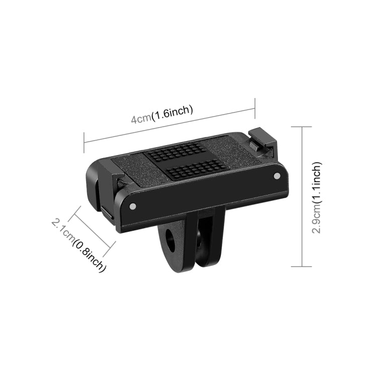 For DJI Osmo Action 5 Pro / 4 / 3 PULUZ Magnetic Quick Release Base Expansion Mount (Black) - Mount & Holder by PULUZ | Online Shopping South Africa | PMC Jewellery | Buy Now Pay Later Mobicred