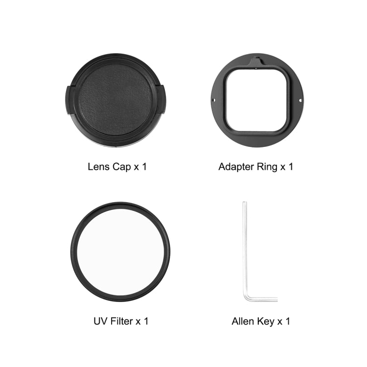 For Insta360 Ace Pro PULUZ 52mm UV Lens Filter Adapter Ring with Lens Cover (Black) - free shipping - PMC TechLife - Order now!