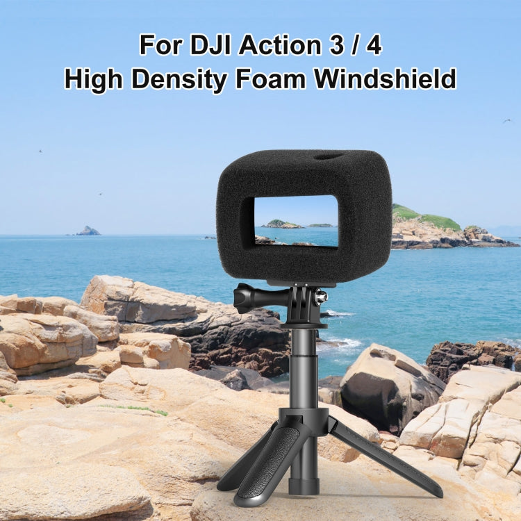 For DJI Osmo Action 5 Pro / 4 / 3 PULUZ High Density Foam Windshield (Black) - Other by PULUZ | Online Shopping South Africa | PMC TechLife | Buy Now Pay Later Mobicred