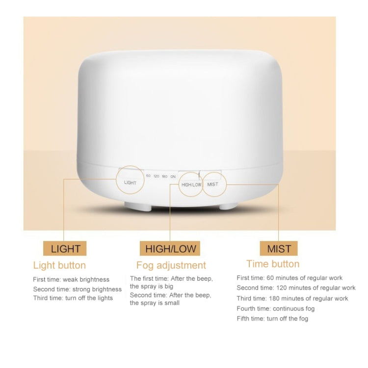 Ultrasonic Aroma Diffuser with Colorful LED Lights (US Plug)(White) - Air Purifiers & Accessories by PMC TechLife | Online Shopping South Africa | PMC TechLife | Buy Now Pay Later Mobicred