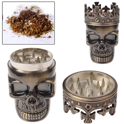 Skull King Style Zinc Alloy Double Layers Herb Tobacco Cigarette Grinder (Bronze) - Cigarette Box & Ashtrays by PMC Jewellery | Online Shopping South Africa | PMC Jewellery | Buy Now Pay Later Mobicred