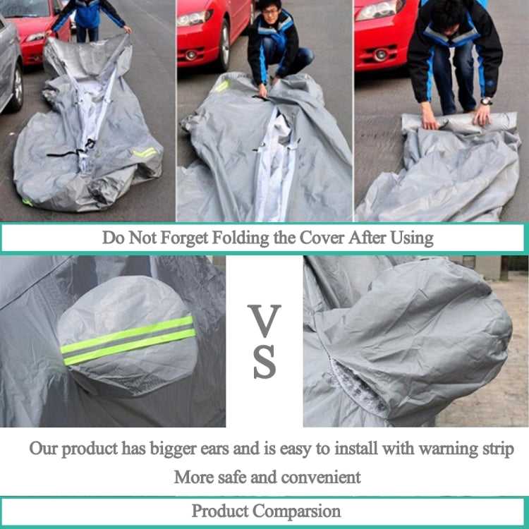 PEVA Anti-Dust Waterproof Sunproof Hatchback Car Cover with Warning Strips, Fits Cars up to 3.7m(144 inch) in Length - PE Material by PMC Jewellery | Online Shopping South Africa | PMC Jewellery | Buy Now Pay Later Mobicred