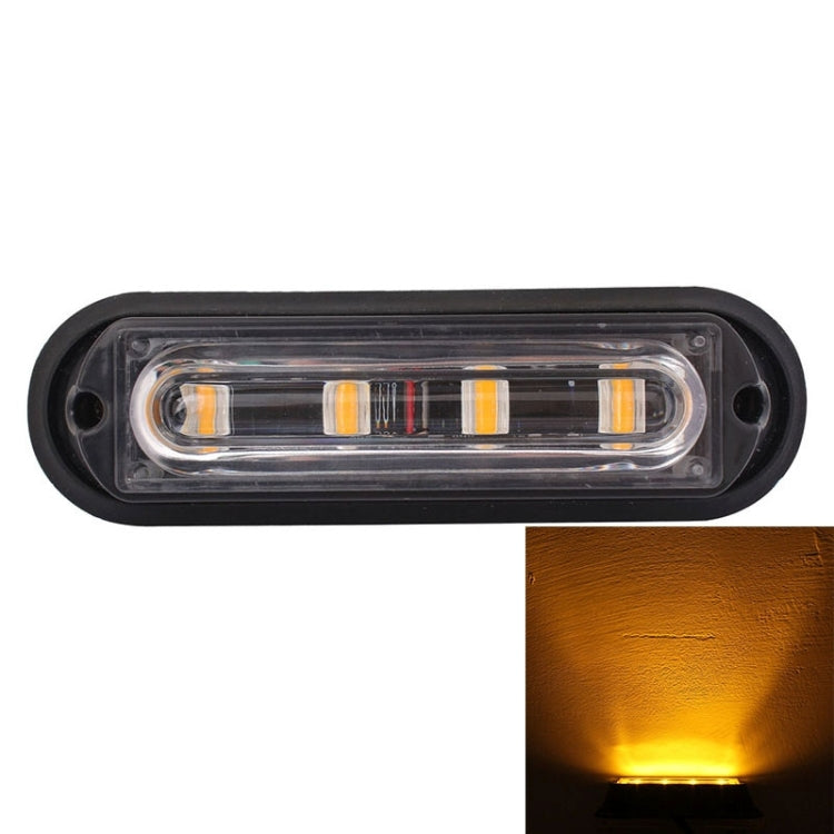 12W 720LM 4-LED Yellow Light 18 Flash Patterns Car Strobe Emergency Warning Light Lamp, DC 12V - Warning Lights by PMC TechLife | Online Shopping South Africa | PMC TechLife | Buy Now Pay Later Mobicred