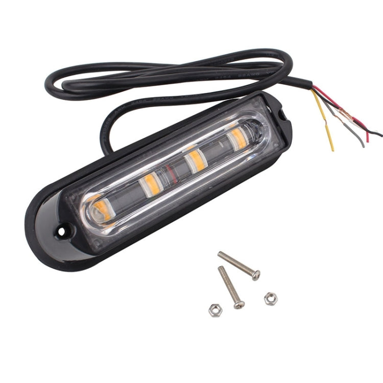 12W 720LM 4-LED Yellow Light 18 Flash Patterns Car Strobe Emergency Warning Light Lamp, DC 12V - Warning Lights by PMC TechLife | Online Shopping South Africa | PMC TechLife | Buy Now Pay Later Mobicred