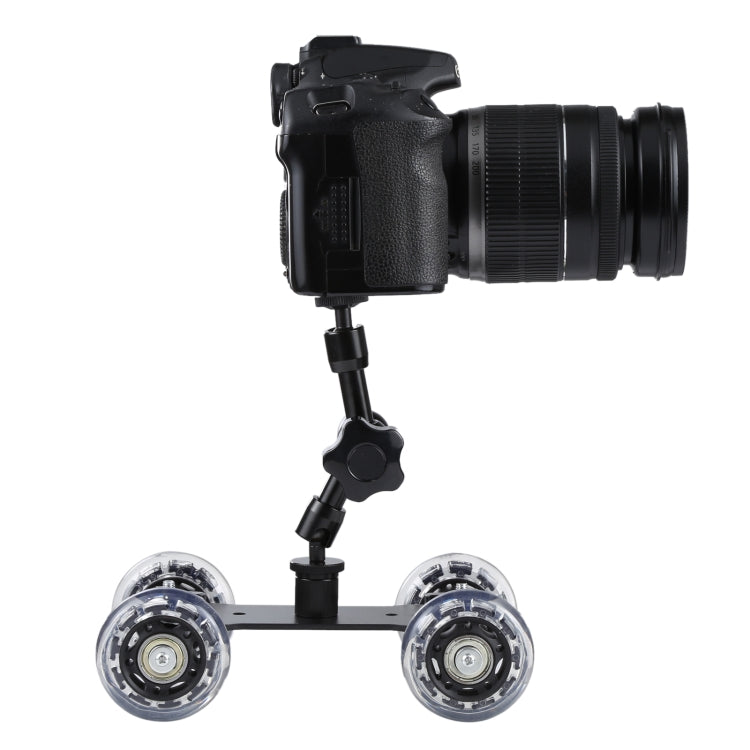 Floor Table Video Slider Track Dolly Car for DSLR Camera(Black) - free shipping - PMC TechLife - Order now!