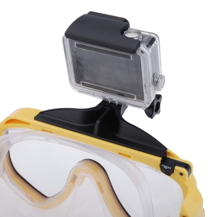 Water Sports Diving Equipment Diving Mask Swimming Glasses with Mount for GoPro Hero12 Black / Hero11 /10 /9 /8 /7 /6 /5, Insta360 Ace / Ace Pro, DJI Osmo Action 4 and Other Action Cameras(Yellow) - Diving Mask by PMC Jewellery | Online Shopping South Africa | PMC Jewellery | Buy Now Pay Later Mobicred
