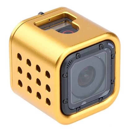 Housing Shell CNC Aluminum Alloy Protective Cage with Insurance Back Cover for GoPro HERO5 Session /HERO4 Session /HERO Session(Gold) - Metal Cases by PMC Jewellery | Online Shopping South Africa | PMC Jewellery | Buy Now Pay Later Mobicred