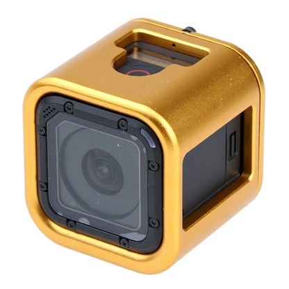 Housing Shell CNC Aluminum Alloy Protective Cage with Insurance Back Cover for GoPro HERO5 Session /HERO4 Session /HERO Session(Gold) - Metal Cases by PMC Jewellery | Online Shopping South Africa | PMC Jewellery | Buy Now Pay Later Mobicred