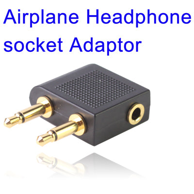 3.5mm Airplane Headphone Socket Adapter(Black) - Splitter Adapter by PMC Jewellery | Online Shopping South Africa | PMC Jewellery