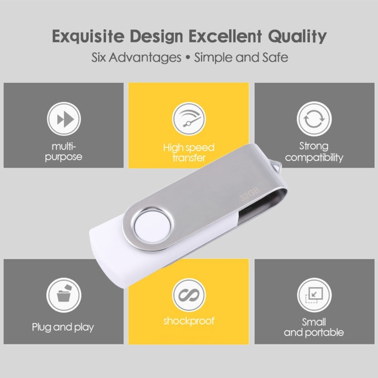 32GB Twister USB 2.0 Flash Disk(White) - USB Flash Drives by PMc TechLife | Online Shopping South Africa | PMc TechLife | Buy Now Pay Later Mobicred