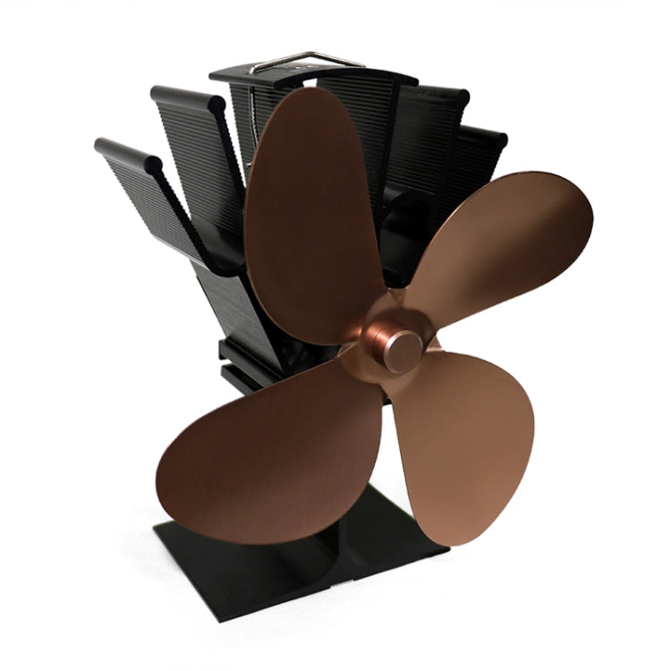 YL603 Eco-friendly Aluminum Alloy Heat Powered Stove Fan with 4 Blades for Wood / Gas / Pellet Stoves (Bronze) - Fireplace Fan by PMC Jewellery | Online Shopping South Africa | PMC Jewellery | Buy Now Pay Later Mobicred