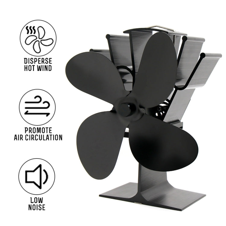 YL603 Eco-friendly Aluminum Alloy Heat Powered Stove Fan with 4 Blades for Wood / Gas / Pellet Stoves (Bronze) - Fireplace Fan by PMC Jewellery | Online Shopping South Africa | PMC Jewellery | Buy Now Pay Later Mobicred