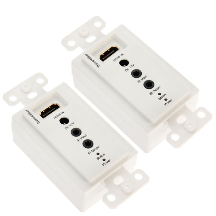 HDMI Single Cat5e / 6 50 Meters Wall Plate Extender (EU Plug)(White) - Amplifier by PMC Jewellery | Online Shopping South Africa | PMC Jewellery | Buy Now Pay Later Mobicred