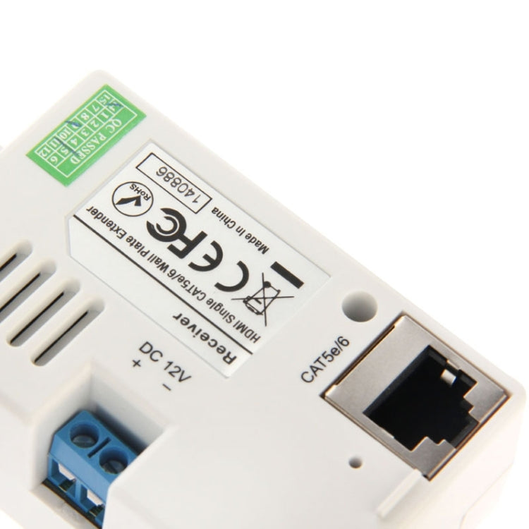 HDMI Single Cat5e / 6 50 Meters Wall Plate Extender (EU Plug)(White) - Amplifier by PMC Jewellery | Online Shopping South Africa | PMC Jewellery | Buy Now Pay Later Mobicred