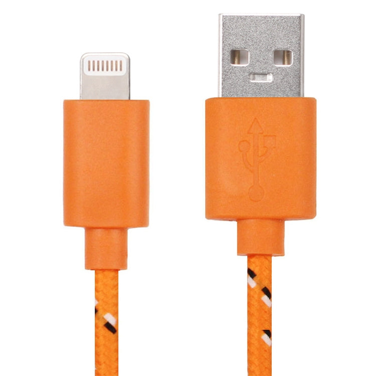 3m Nylon Netting Style USB Data Transfer Charging Cable for iPhone, iPad(Orange) - Normal Style Cable by PMC Jewellery | Online Shopping South Africa | PMC Jewellery | Buy Now Pay Later Mobicred