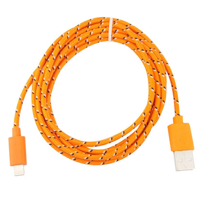 3m Nylon Netting Style USB Data Transfer Charging Cable for iPhone, iPad(Orange) - Normal Style Cable by PMC Jewellery | Online Shopping South Africa | PMC Jewellery | Buy Now Pay Later Mobicred