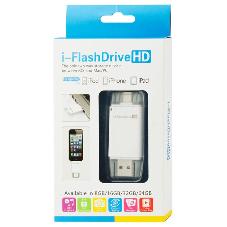 i-Flash Driver HD U Disk USB Drive Memory Stick for iPhone / iPad / iPod touch(White) - U Disk & Card Reader by PMC Jewellery | Online Shopping South Africa | PMC Jewellery | Buy Now Pay Later Mobicred