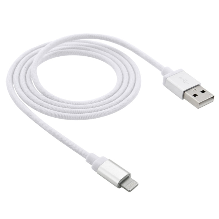 Net Style Metal Head 8 Pin to USB Data / Charger Cable, Cable Length: 1m(White) - Normal Style Cable by PMC Jewellery | Online Shopping South Africa | PMC Jewellery | Buy Now Pay Later Mobicred