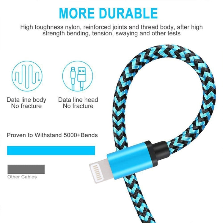 2m Woven Style 8 Pin to USB Sync Data / Charging Cable(Green) - Normal Style Cable by PMC Jewellery | Online Shopping South Africa | PMC Jewellery | Buy Now Pay Later Mobicred