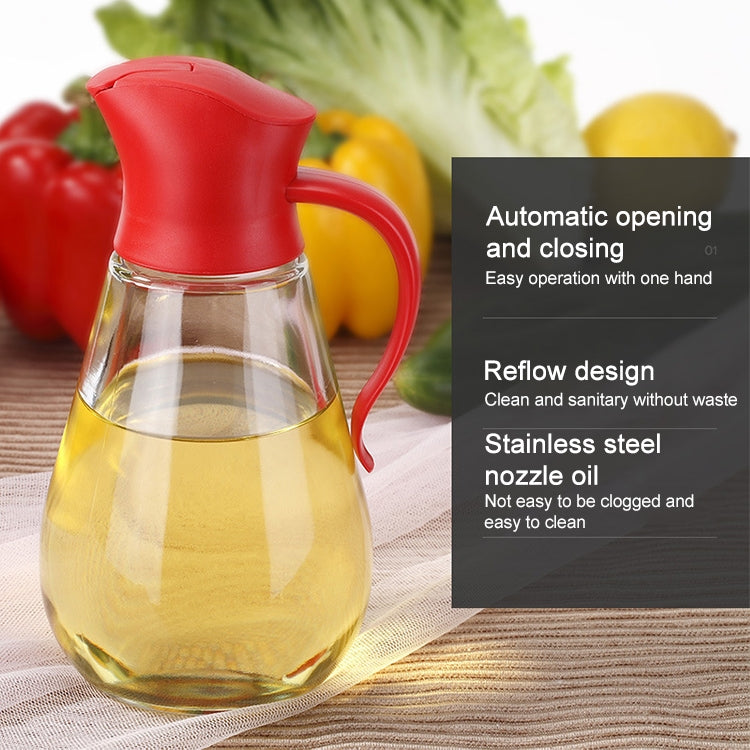 Automatic Lid Open Glass Oil Bottle(Green) - Condiment Bottles & Hip Flasks by PMC TechLife | Online Shopping South Africa | PMC TechLife | Buy Now Pay Later Mobicred
