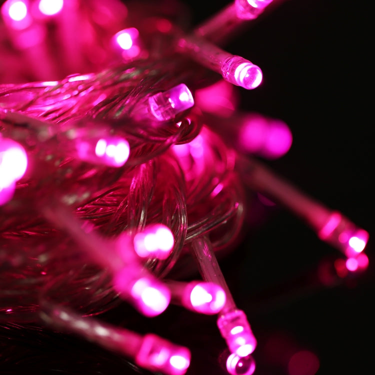 Waterproof  String Light, Length: 10m, 100 LED, Flashing / Fading / Chasing Effect, with Controller, AC 220V, EU Plug(Pink Light) - Holiday Lights by PMC Jewellery | Online Shopping South Africa | PMC Jewellery | Buy Now Pay Later Mobicred