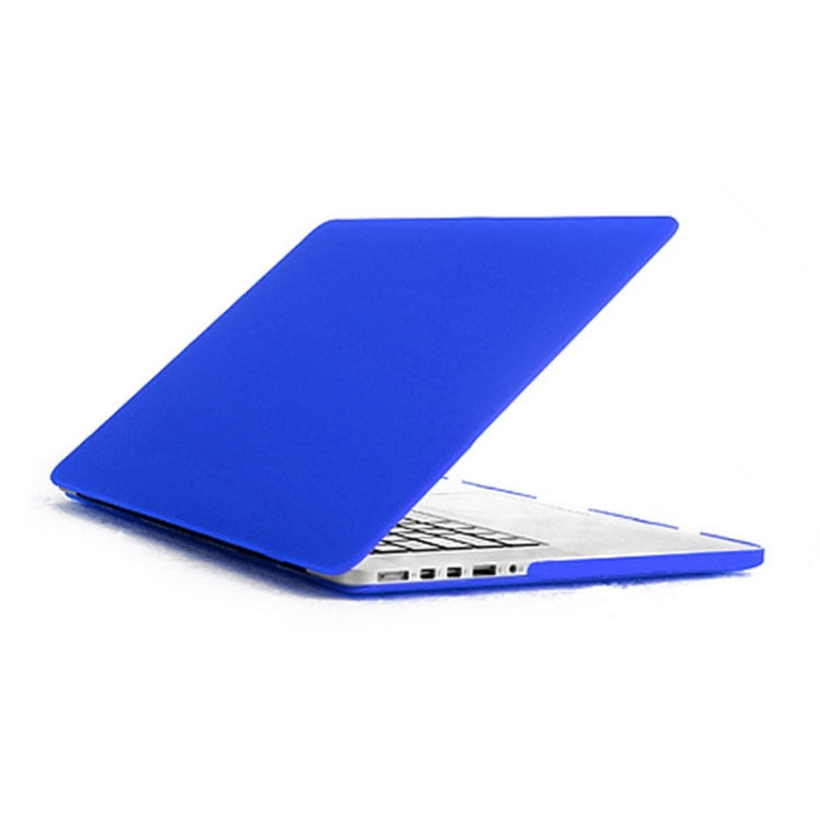 ENKAY for MacBook Pro Retina 15.4 inch (US Version) / A1398 4 in 1 Frosted Hard Shell Plastic Protective Case with Screen Protector & Keyboard Guard & Anti-dust Plugs(Dark Blue) - MacBook Pro Cases by ENKAY | Online Shopping South Africa | PMC Jewellery | Buy Now Pay Later Mobicred