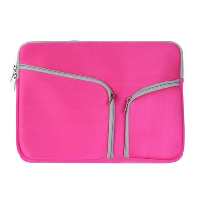 Double Pocket Zip Handbag Laptop Bag for Macbook Air 11.6 inch(Magenta) - Protective Bags by PMC Jewellery | Online Shopping South Africa | PMC Jewellery | Buy Now Pay Later Mobicred