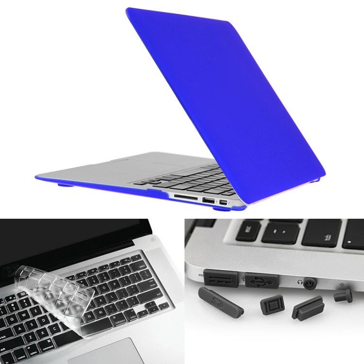 ENKAY for Macbook Air 13.3 inch (US Version) / A1369 / A1466 Hat-Prince 3 in 1 Frosted Hard Shell Plastic Protective Case with Keyboard Guard & Port Dust Plug(Dark Blue) - MacBook Air Cases by ENKAY | Online Shopping South Africa | PMC Jewellery | Buy Now Pay Later Mobicred