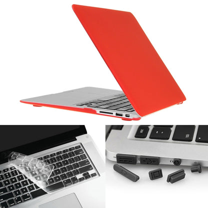 ENKAY for Macbook Air 13.3 inch (US Version) / A1369 / A1466 Hat-Prince 3 in 1 Frosted Hard Shell Plastic Protective Case with Keyboard Guard & Port Dust Plug(Red) - MacBook Air Cases by ENKAY | Online Shopping South Africa | PMC Jewellery | Buy Now Pay Later Mobicred