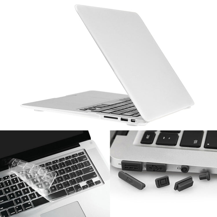 ENKAY for Macbook Air 13.3 inch (US Version) / A1369 / A1466 Hat-Prince 3 in 1 Frosted Hard Shell Plastic Protective Case with Keyboard Guard & Port Dust Plug(White) - MacBook Air Cases by ENKAY | Online Shopping South Africa | PMC Jewellery | Buy Now Pay Later Mobicred