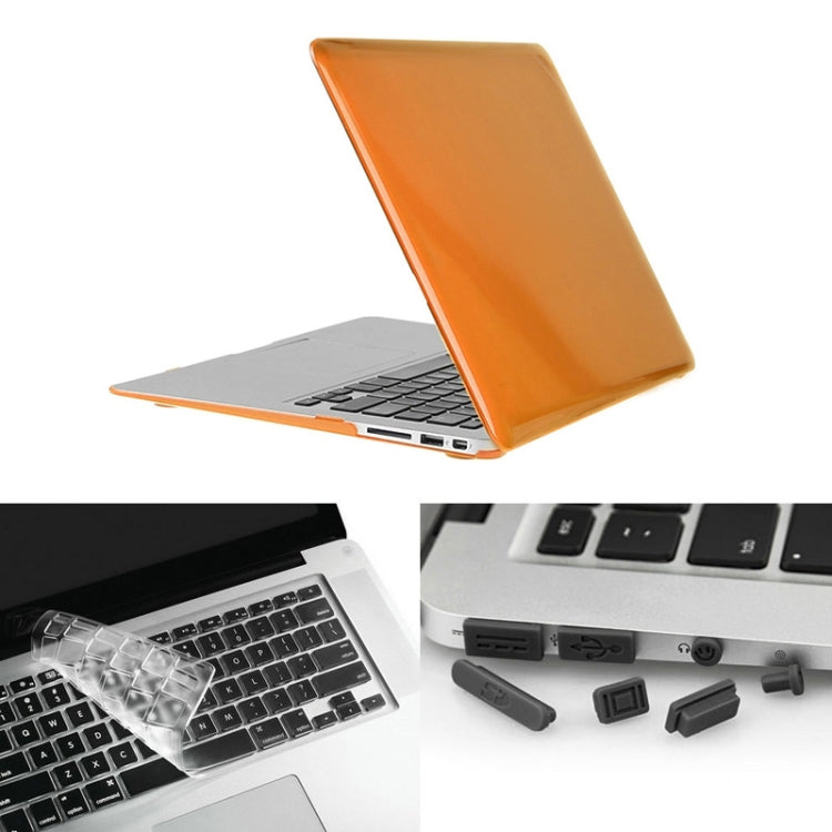 ENKAY for Macbook Air 13.3 inch (US Version) / A1369 / A1466 Hat-Prince 3 in 1 Crystal Hard Shell Plastic Protective Case with Keyboard Guard & Port Dust Plug(Orange) - MacBook Air Cases by ENKAY | Online Shopping South Africa | PMC Jewellery | Buy Now Pay Later Mobicred