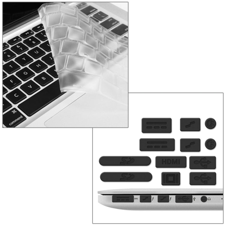 ENKAY for Macbook Pro Retina 13.3 inch (US Version) / A1425 / A1502 Hat-Prince 3 in 1 Crystal Hard Shell Plastic Protective Case with Keyboard Guard & Port Dust Plug(Grey) - MacBook Pro Cases by ENKAY | Online Shopping South Africa | PMC Jewellery | Buy Now Pay Later Mobicred