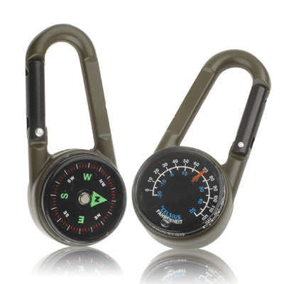 Carabiner Key Compass & Thermometer Hiking Outdoor Travel - Hiking Meter by PMC Jewellery | Online Shopping South Africa | PMC Jewellery