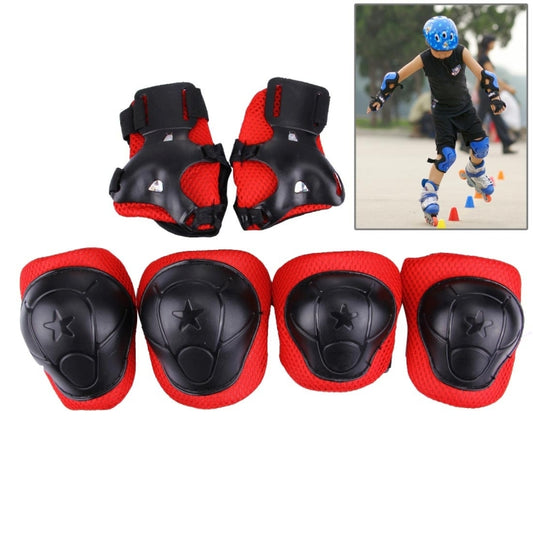 6 in 1 Roller Skate Knee & Elbow & Wrist Pads Protective Gear Sets(Black) - Sports Safety by PMC Jewellery | Online Shopping South Africa | PMC Jewellery | Buy Now Pay Later Mobicred