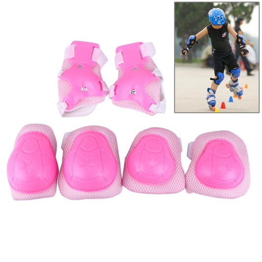 6 in 1 Roller Skate Knee & Elbow & Wrist Pads Protective Gear Sets(Pink) - Sports Safety by PMC Jewellery | Online Shopping South Africa | PMC Jewellery | Buy Now Pay Later Mobicred