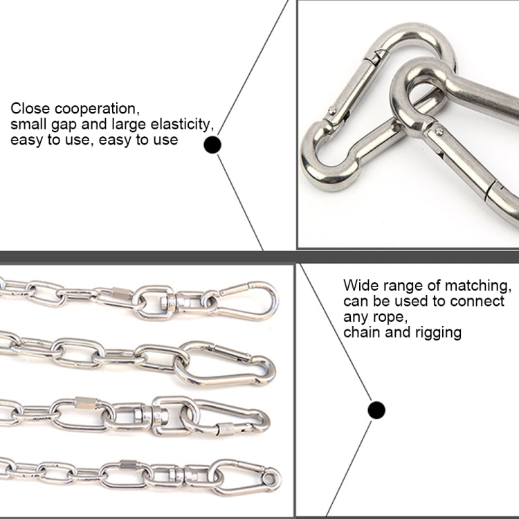 M4 Stainless Steel Carabiner Spring Hook Multi-tool Mountaineering Buckle Lock Camping Hook Rope, Inner Diameter: 3.93mm - Hooks by PMC TechLife | Online Shopping South Africa | PMC TechLife | Buy Now Pay Later Mobicred