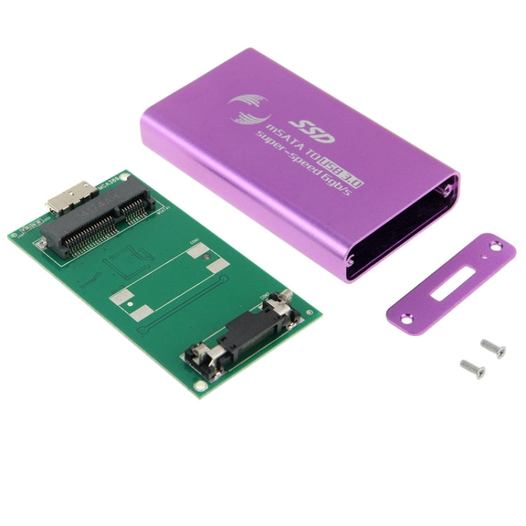 6gb/s mSATA Solid State Disk SSD to USB 3.0 Hard Disk Case(Purple) - HDD Enclosure by PMC Jewellery | Online Shopping South Africa | PMC Jewellery | Buy Now Pay Later Mobicred