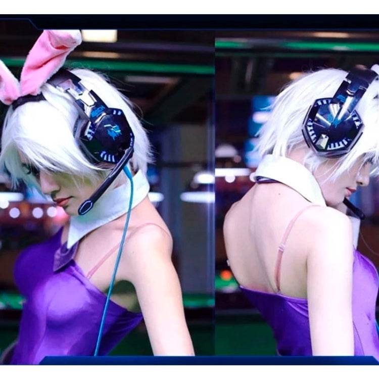 EACH G2000 Over-ear Stereo Bass Gaming Headset with Mic & LED Light for Computer, Cable Length: 2.2m(Orange) - Multimedia Headset by KOTION EACH | Online Shopping South Africa | PMC Jewellery | Buy Now Pay Later Mobicred