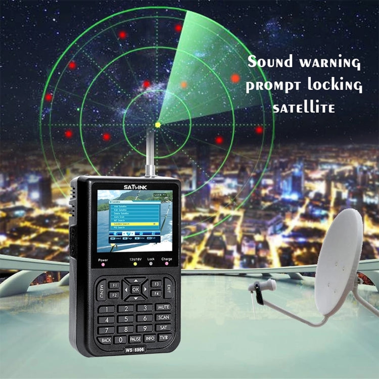 SATLINK WS6906 3.5 inch LCD Colour Screen Portable Digital Satellite Finder Meter(US Plug) - free shipping - PMC TechLife - Order now!