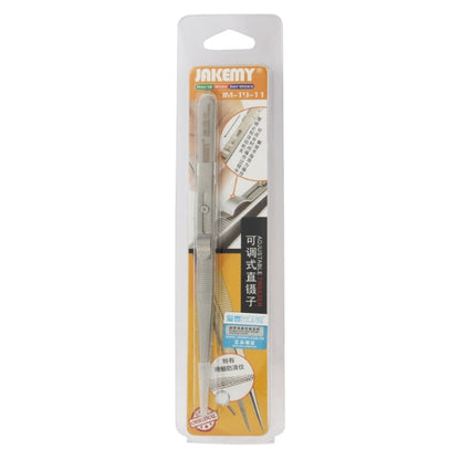 JAKEMY JM-T9-11 Adjustable Straight Tweezers(Silver) - Tweezers by JAKEMY | Online Shopping South Africa | PMC Jewellery