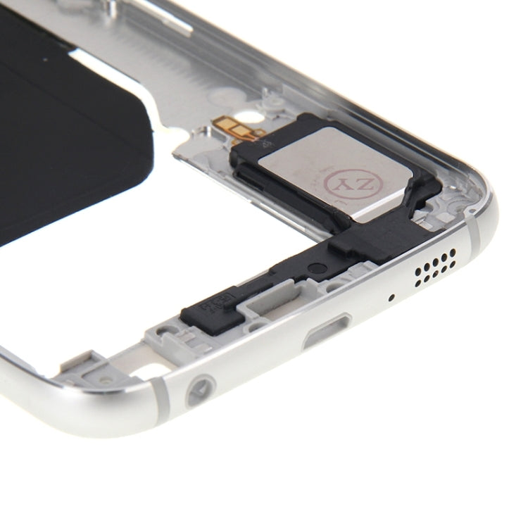 For Galaxy S6 / G920F Back Plate Housing Camera Lens Panel  with Side Keys and Speaker Ringer Buzzer (White) - Frame Bezel Plate by PMC Jewellery | Online Shopping South Africa | PMC Jewellery | Buy Now Pay Later Mobicred