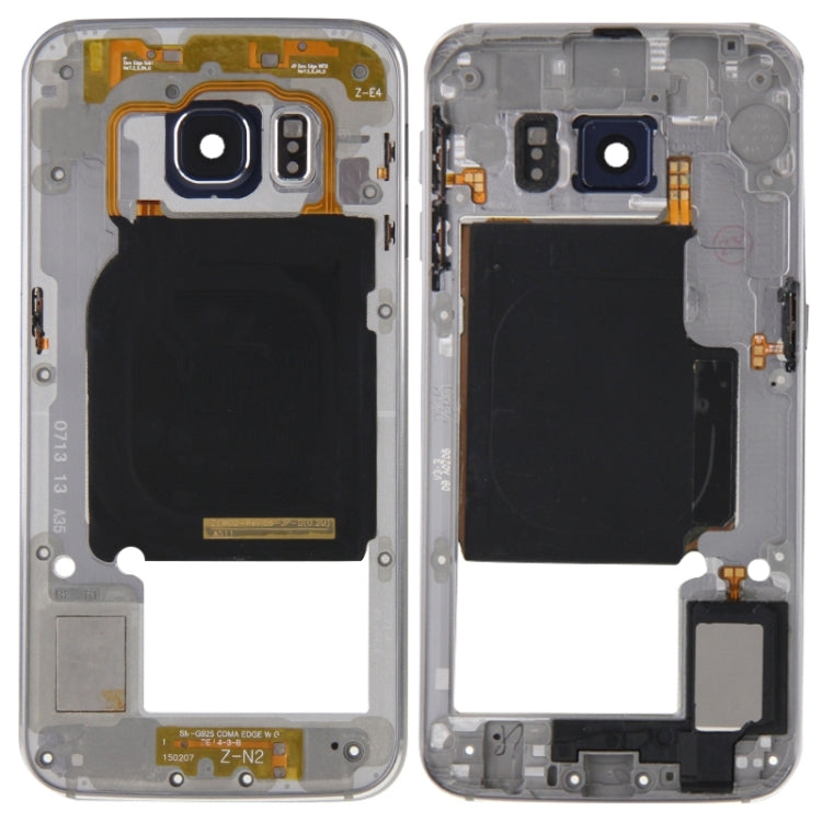 For Galaxy S6 Edge / G925 Back Plate Housing Camera Lens Panel  with Side Keys and Speaker Ringer Buzzer (Grey) - Frame Bezel Plate by PMC Jewellery | Online Shopping South Africa | PMC Jewellery | Buy Now Pay Later Mobicred