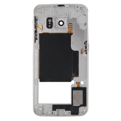 For Galaxy S6 Edge / G925 Back Plate Housing Camera Lens Panel with Side Keys and Speaker Ringer Buzzer (Silver) - Frame Bezel Plate by PMC Jewellery | Online Shopping South Africa | PMC Jewellery | Buy Now Pay Later Mobicred